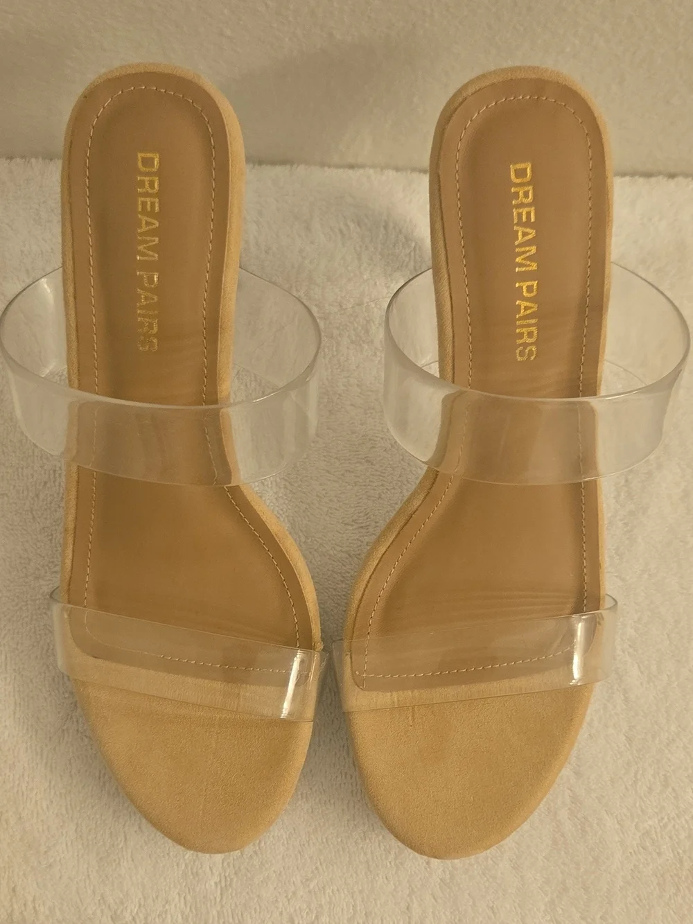 Dream Pairs Women’s Nude/Clear Slide Platform Sandals Size 8.5 NWOT